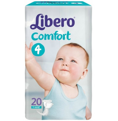 Libero Comfort № 4 7-14 кг Подгузники 20 шт