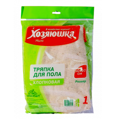 Хозяюшка Мила Тряпка для пола Хлопковая Белая 80*100 см 