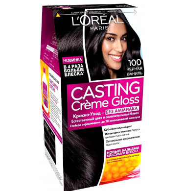 L'Oreal Paris CASTING Краска-Уход  Без Аммиака 100 Чёрная Ваниль