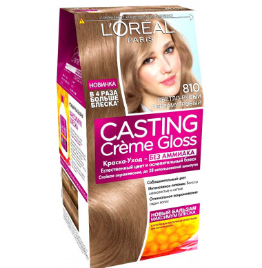 L'Oreal Paris CASTING Краска-Уход  Без Аммиака 810 Светло-Русый Перламутровый