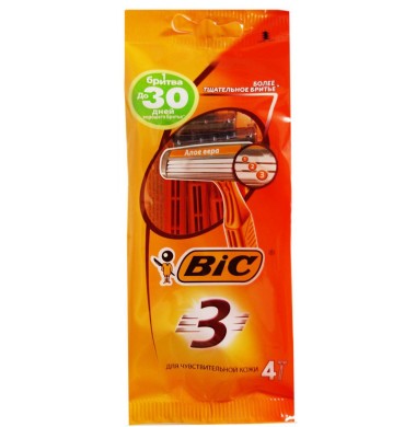 BIC 3 Бритвенный Станок Одноразовый 4 шт