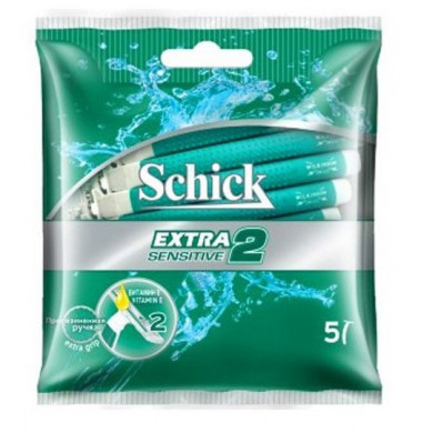 Schick Extra Sensitive 2 Бритвенный Станок Одноразовый 5 шт