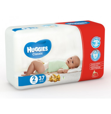 Huggies Classic № 2 3-6 кг Подгузники 37 шт