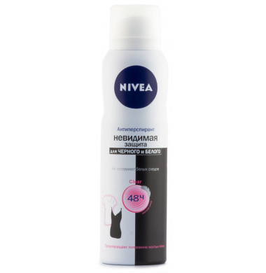 Nivea Невидимая Защита Для Черного и Белого Clear Антиперспирант Аэрозоль 150 мл