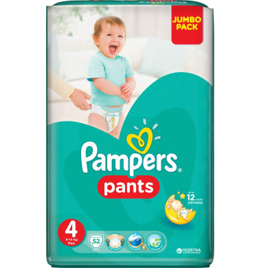 Pampers Pants Maxi № 4 9-14 кг Трусики-Подгузники 52 шт