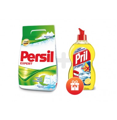 Persil Expert Морозная Арктика Порошок Автомат 4,5 кг + Pril Power Max Gel Лимон 500 мл