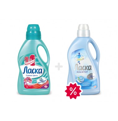 Ласка Сияние Цвета Жидкость 1 л + Ласка Active & Fresh Жидкость 1 л
