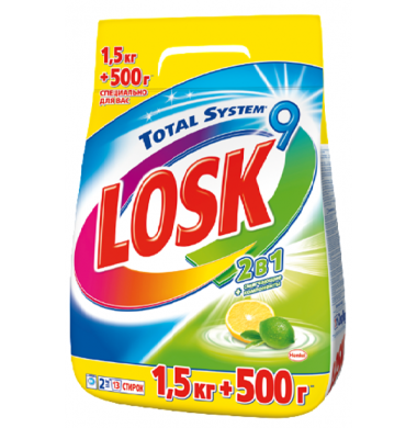 Losk Total System 9 2 в 1 Порошок Автомат 1,5 кг + 500 г
