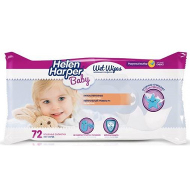 Helen Harper Baby  Влажные салфетки 72 шт