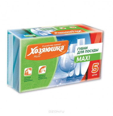 Хозяюшка Мила Губка для посуды Макси 5 шт