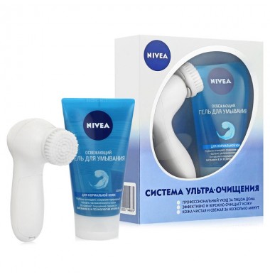 Подарочный Набор Nivea Освежающий Гель Для Умывания 150 мл И Электрическая Щетка Для Лица