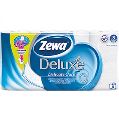 Zewa Deluxe Delicate Care 3-слойная Туалетная Бумага 8+2 шт