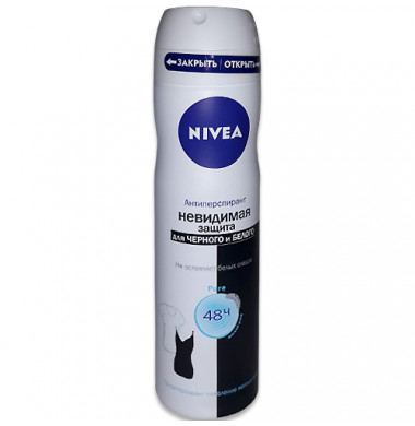 Nivea Невидимая Защита Для Черного и Белого Pure Антиперспирант Аэрозоль 150 мл