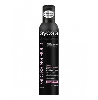 Syoss Glossing Hold  Эффект Ламинирования Экстрасильная Фиксация Мусс  250 мл 