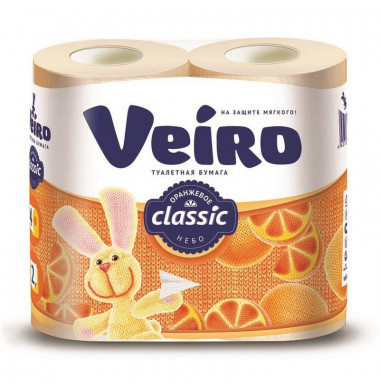 Veiro Classic Оранжевое Небо 2-слойная Ароматизированная Туалетная Бумага 4 шт