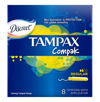 Tampax Compak Regular Тампоны Женские Гигиенические с Аппликатором 8 шт