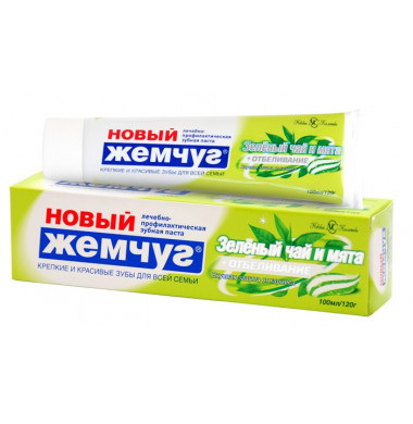 Новый Жемчуг Зеленый Чай и Мята + Отбеливание Зубная Паста 100 мл
