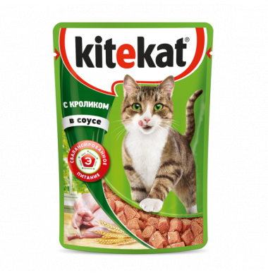 Kitekat Консервированный Корм С Кроликом В Соусе 85 г 