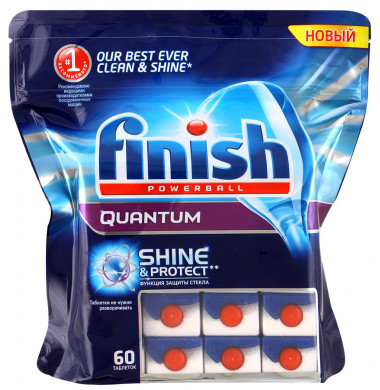 Finish Quantum Powerball Таблетки для Посудомоечных Машин 60 шт