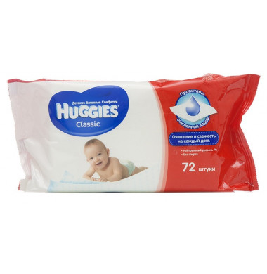 Huggies Classic Детские Влажные Салфетки 72 шт