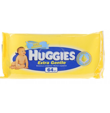 Huggies Extra Gentle Детские Влажные Салфетки 64 шт