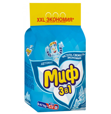 Миф 3 в 1 Морозная Свежесть Порошок Автомат 6 кг 