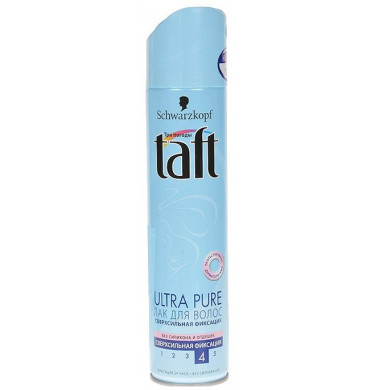Taft Ultra Pure Сверхсильная Фиксация Лак 225 мл