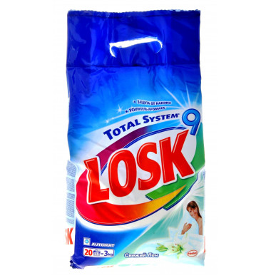 Losk Total System 9 Свежий Лен Порошок Автомат 3 кг