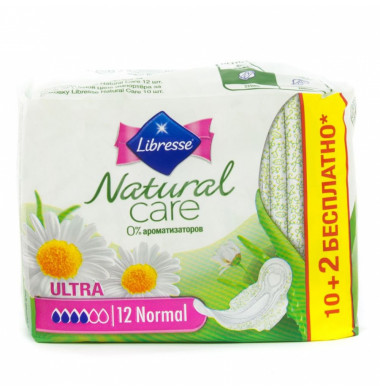 Libresse Ultra Natural Care Normal Женские Гигиенические Прокладки с крылышками 12 шт