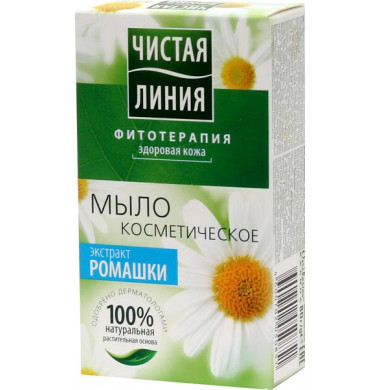 Чистая Линия Экстракт Ромашки Прозрачное Мыло Косметическое 80 г
