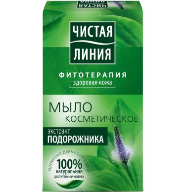 Чистая Линия Экстракт Подорожника Прозрачное Мыло Косметическое 80 г
