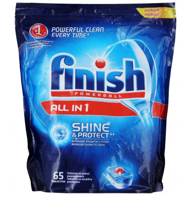 Finish All in 1 Powerball Таблетки для Посудомоечных Машин 65 шт