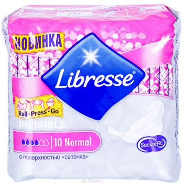 Libresse Invisible Normal Женские Гигиенические Прокладки с крылышками 10 шт