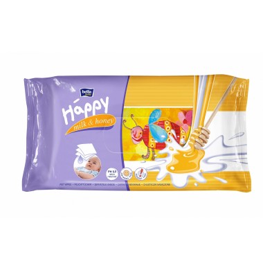 Bella Baby Happy Молоко и Мёд Детские Влажные Салфетки 64 шт