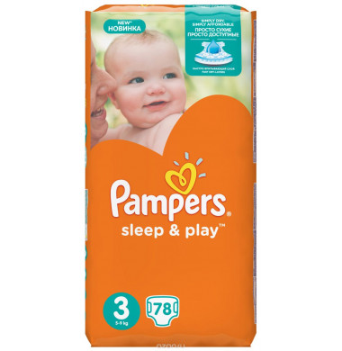 Pampers Sleep & Play Midi № 3 5-9 кг Подгузники 78 шт
