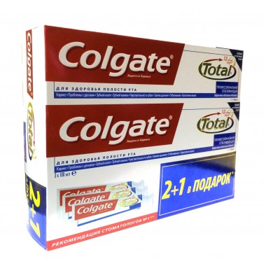 Colgate Total 12 Профессиональная Отбеливающая Зубная Паста 100 мл 2 + 1