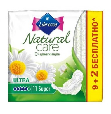 Libresse Natural Care Super Женские Гигиенические Прокладки с крылышками 11 шт