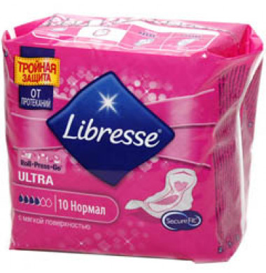 Libresse Ultra Normal Женские Гигиенические Прокладки с крылышками 10 шт