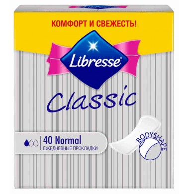 Libresse Classic BodyShape Normal Женские Гигиенические Прокладки на каждый день 40 шт