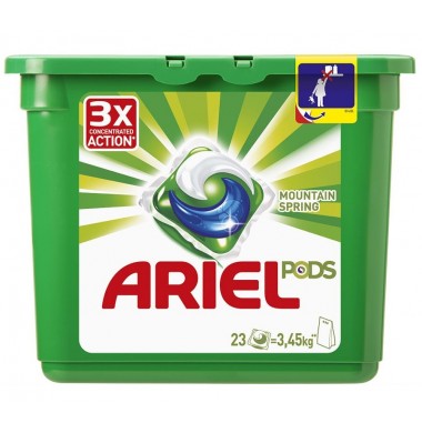Ariel Pods 3 в 1 Горный Родник Капсулы Гелевые 23 шт