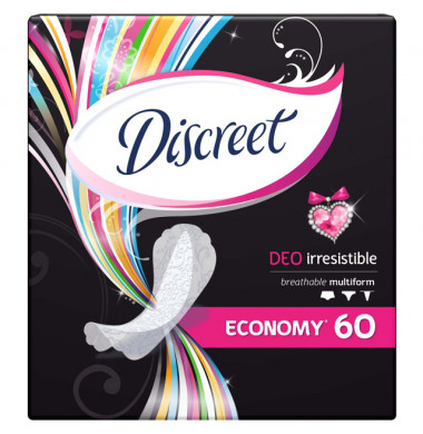 Discreet Deo Irresistible Мультиформ Женские Гигиенические Прокладки на каждый день 60 шт