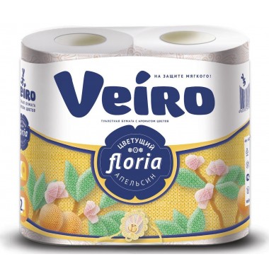 Veiro Floria Апельсин 2-слойная Ароматизированная Туалетная Бумага 4 шт