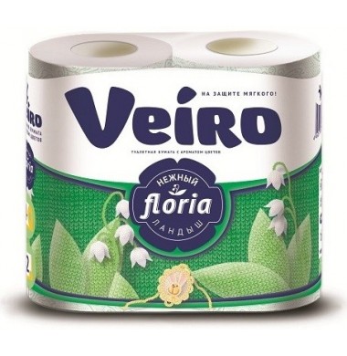 Veiro Floria Ландыш 2-слойная Ароматизированная Туалетная Бумага 4 шт