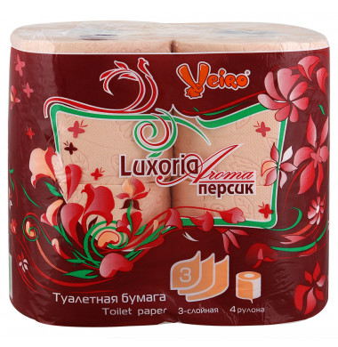 Veiro Luxoria Aroma Персик 3-слойная Туалетная Бумага 4 шт 