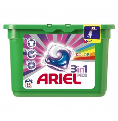 Ariel Pods 3 в 1 Color & Style Капсулы Гелевые 15 шт