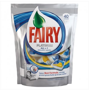 Fairy Platinum All in 1 Dishwasher Capsules для Посудомоечных Машин 40 шт