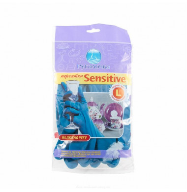 Русалочка Sensitive Перчатки Хозяйственные Латексные Размер L