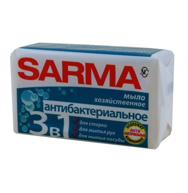 SARMA  Антибактериальное 3 в 1 Мыло Хозяйственное 140 г