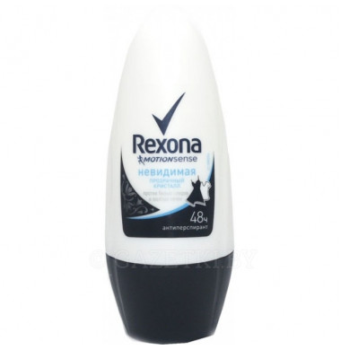 Rexona Невидимая На Черном и Белом Прозрачный Кристалл Антиперспирант Ролик 50 мл