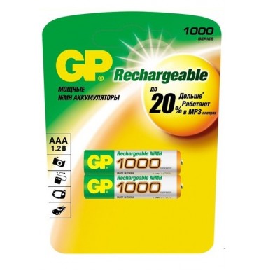 GP Rechargeable 1000mAh AAA Аккумулятор 2шт